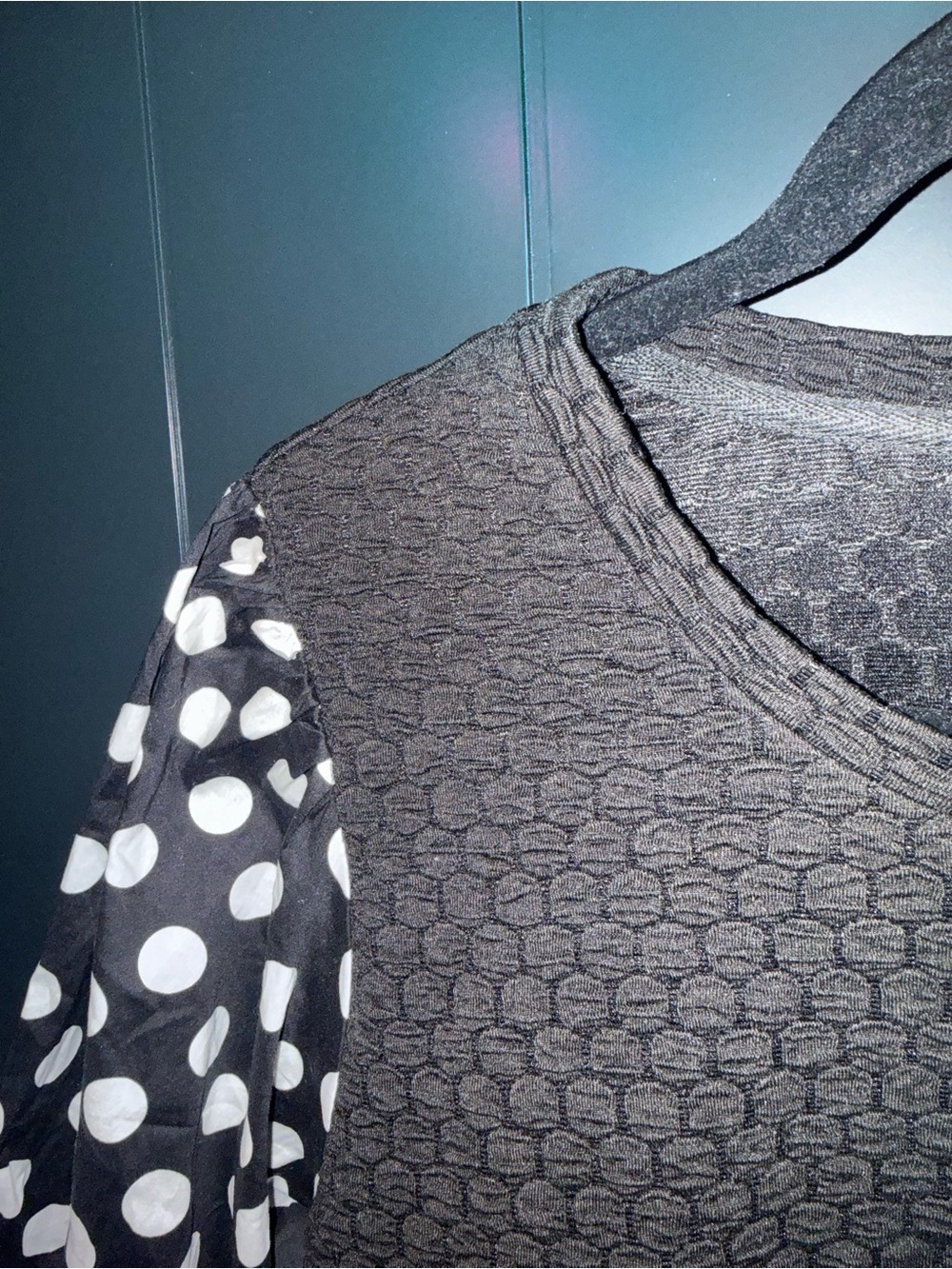 NEW Anthropologie Porridge Puff-Sleeve Polka Dot Black Knit Top - Picture 8 of 12